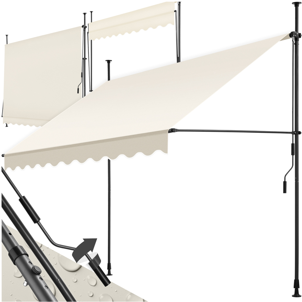 tectake Beige Retractable Awning 2.5 x 1.8m Image 2