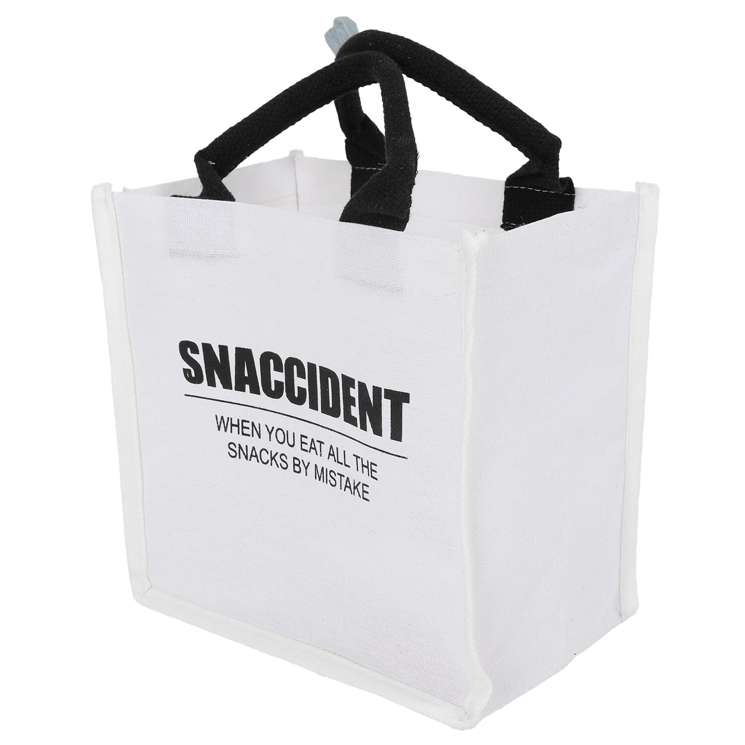 Snaccident Jute Lunch Bag - White Image 2