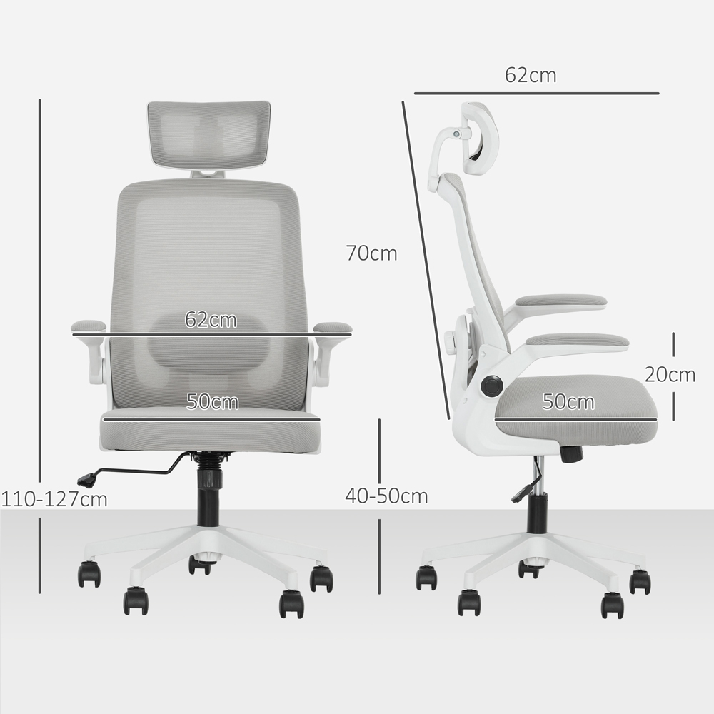 Portland Grey Executive Mesh Office Chair with Lumbar Support Image 9