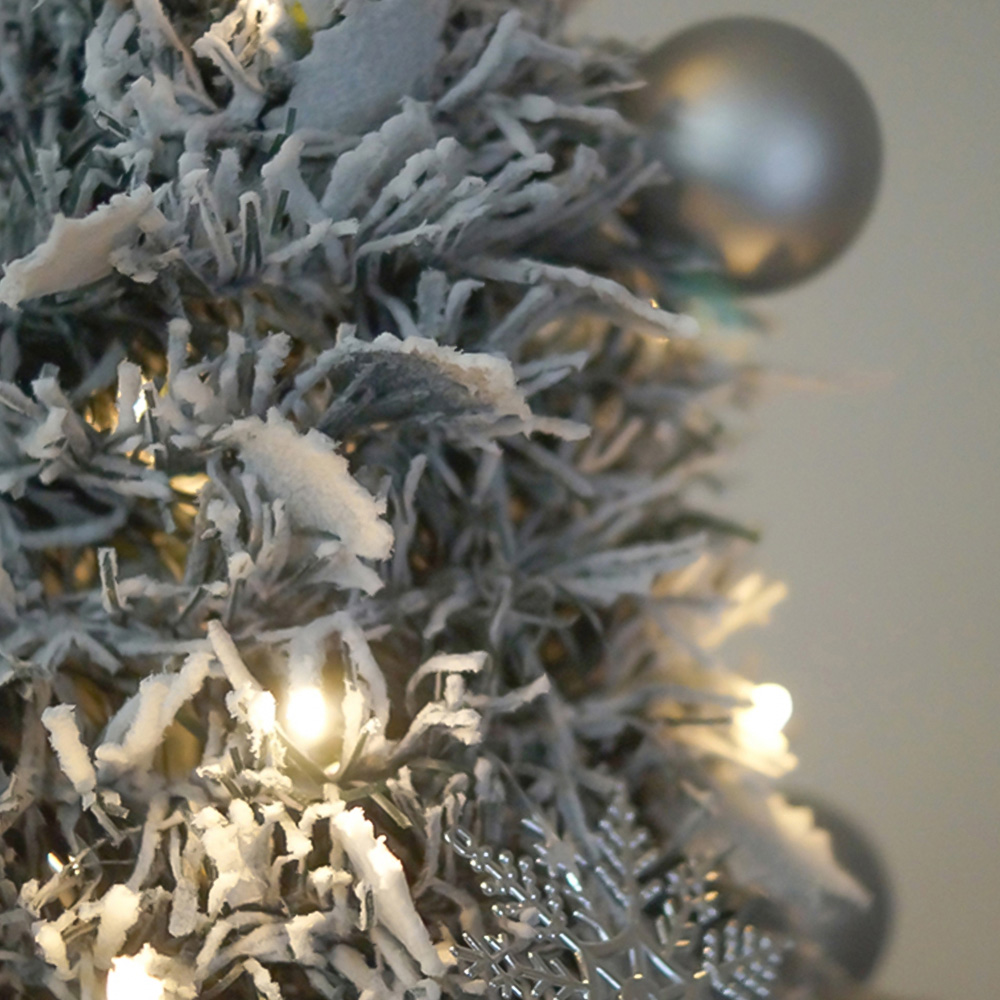 Xmas Haus Pop Up Pre Lit Frosted Artificial Christmas Tree 7ft Image 4