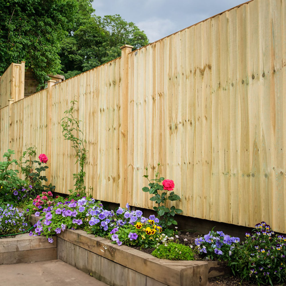 Shire Standard Featheredge 5.4 x 6ft Pressure Treated Green Vertical Fence Panel Image 4