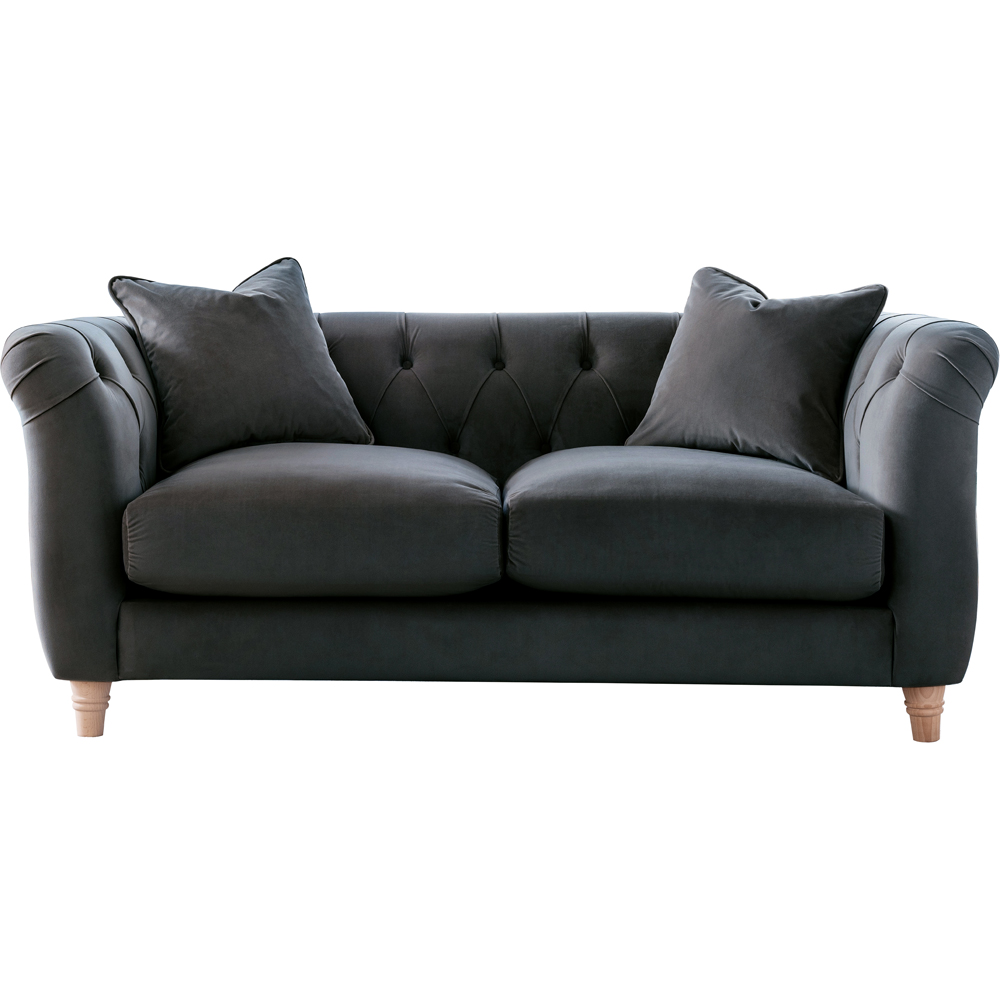 2 Seater Midnight Blue Velvet Sofa Image 2