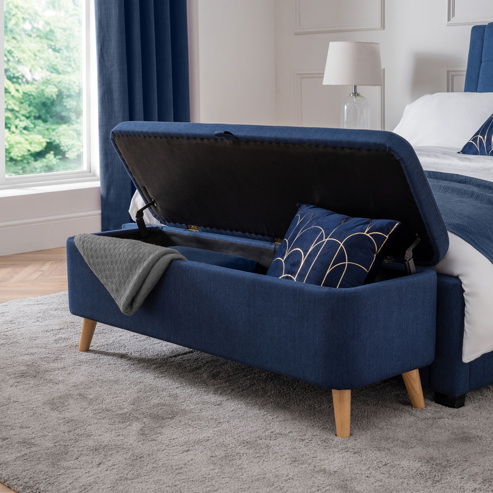 Julian Bowen Astrid Blue Linen Blanket Box Image 9