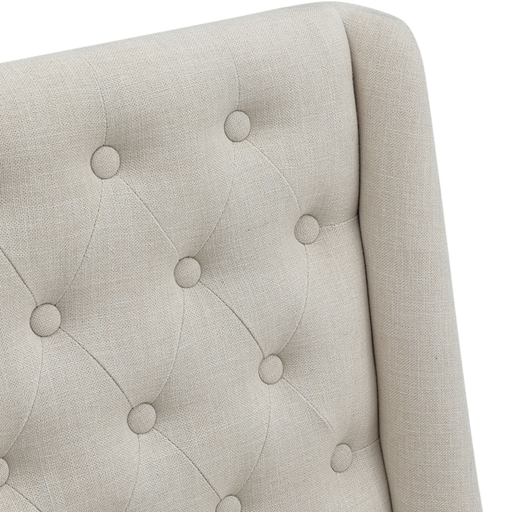 Living and Home 2 Seater Beige Upholstered Tufted Dining Bench Image 3