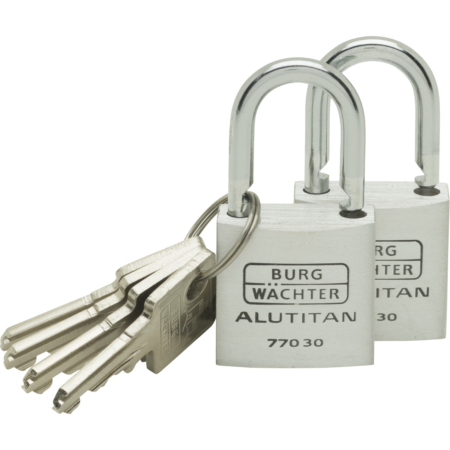 Pack of 2 Alutitan Aluminium Padlocks Silver 30mm Image 2