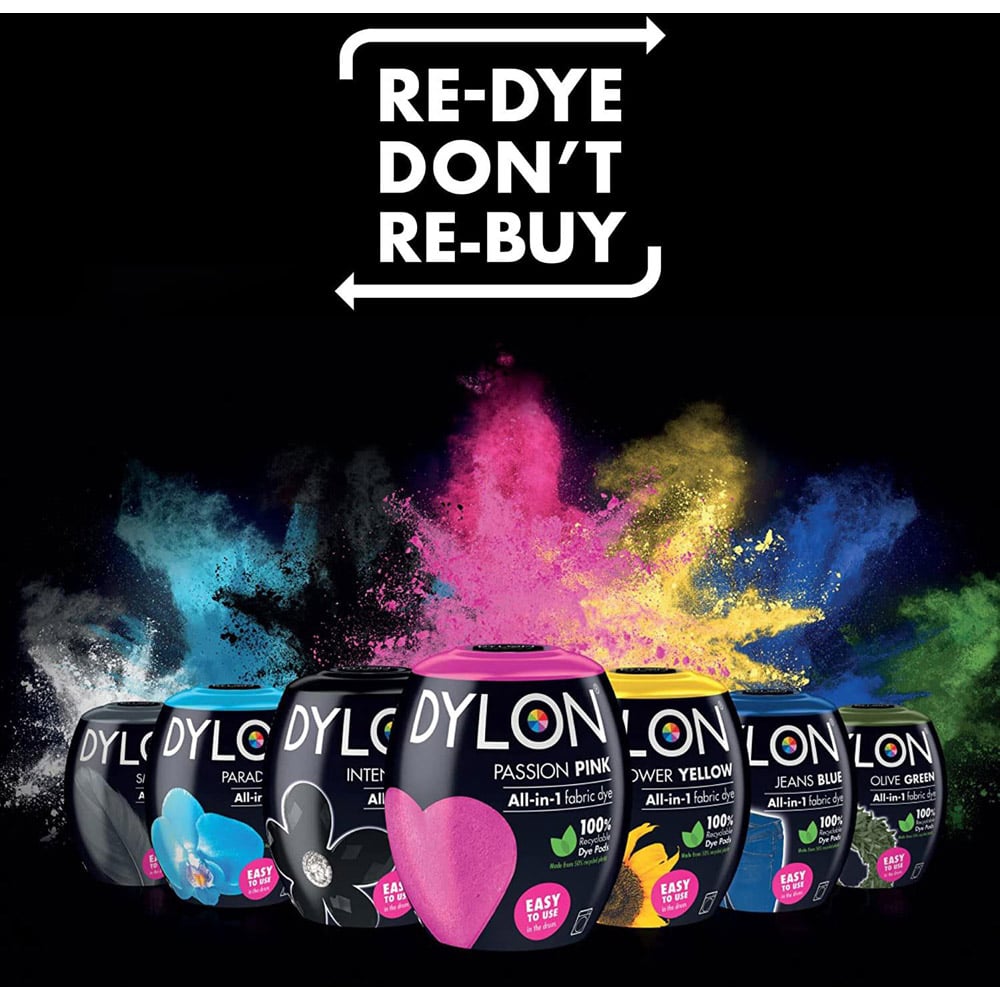 Dylon Olive Green Washing Machine Fabric Dye Pod 350g 3 Pack Image 4