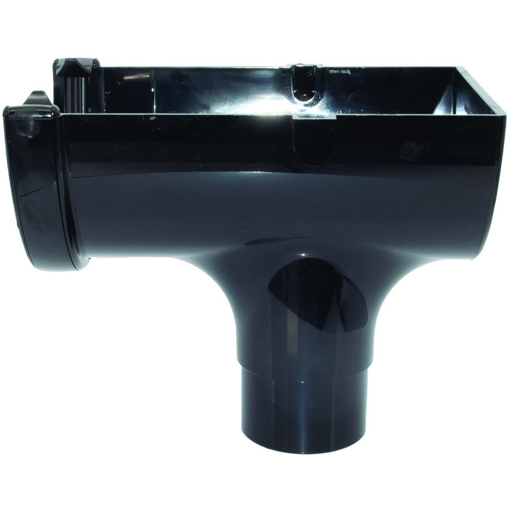 FloPlast Deepflow Hi-Cap Gutter Stopend Outlet Black 115 x 75mm Image 3