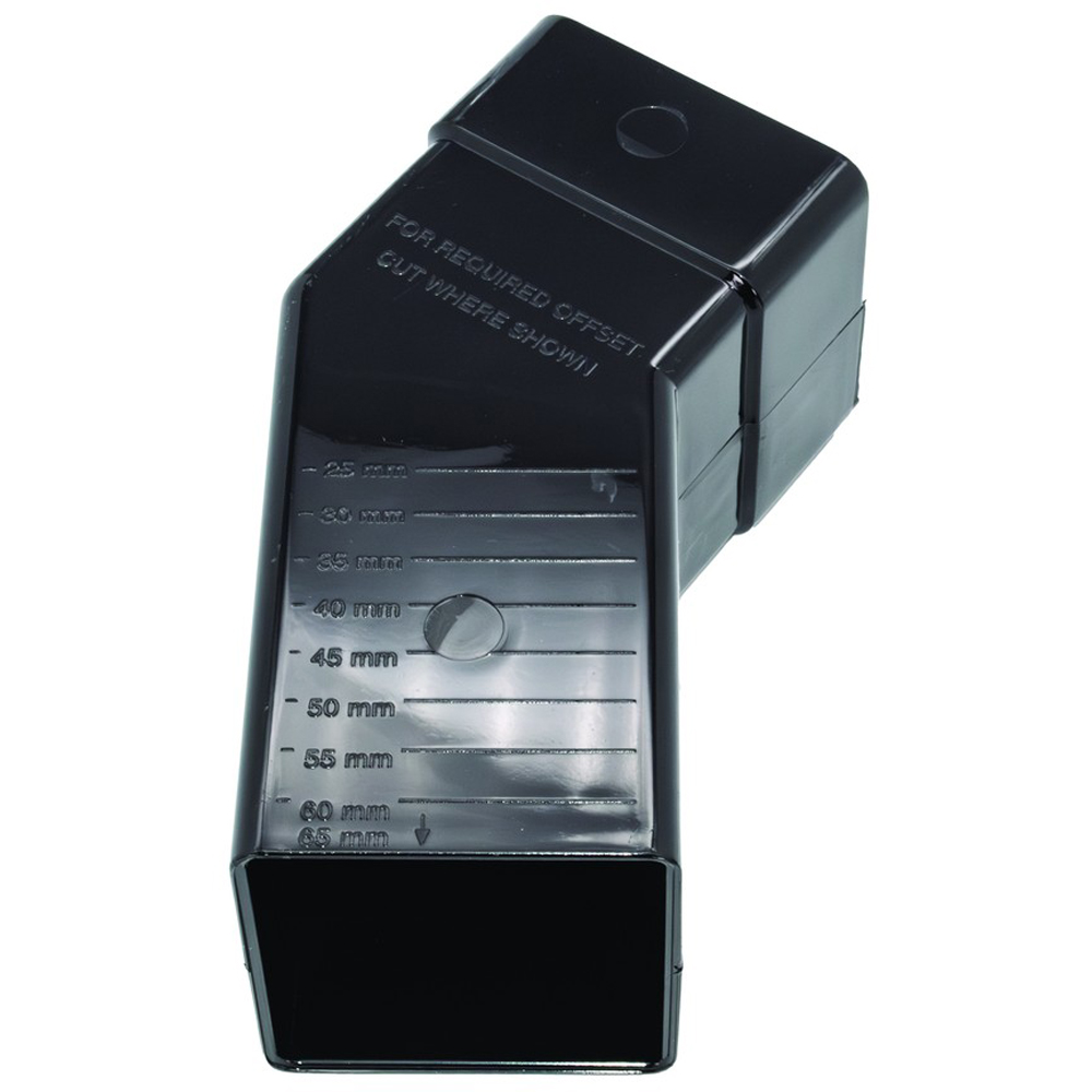FloPlast Square Adjustable Downpipe Offset Bend Black 65mm Image 4