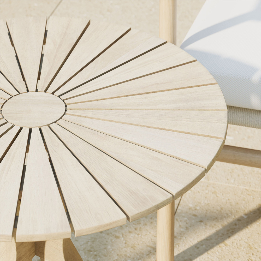 Charles Bentley Delgada 2 Seater Acacia and Weave Bistro Set Image 6