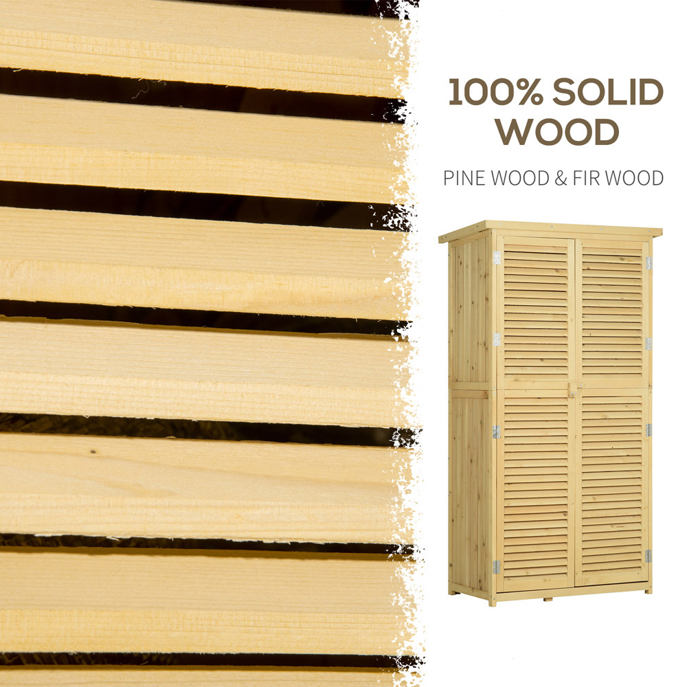 Outsunny 2.5 x 1.4ft Natural Garden Wooden Shed Image 6