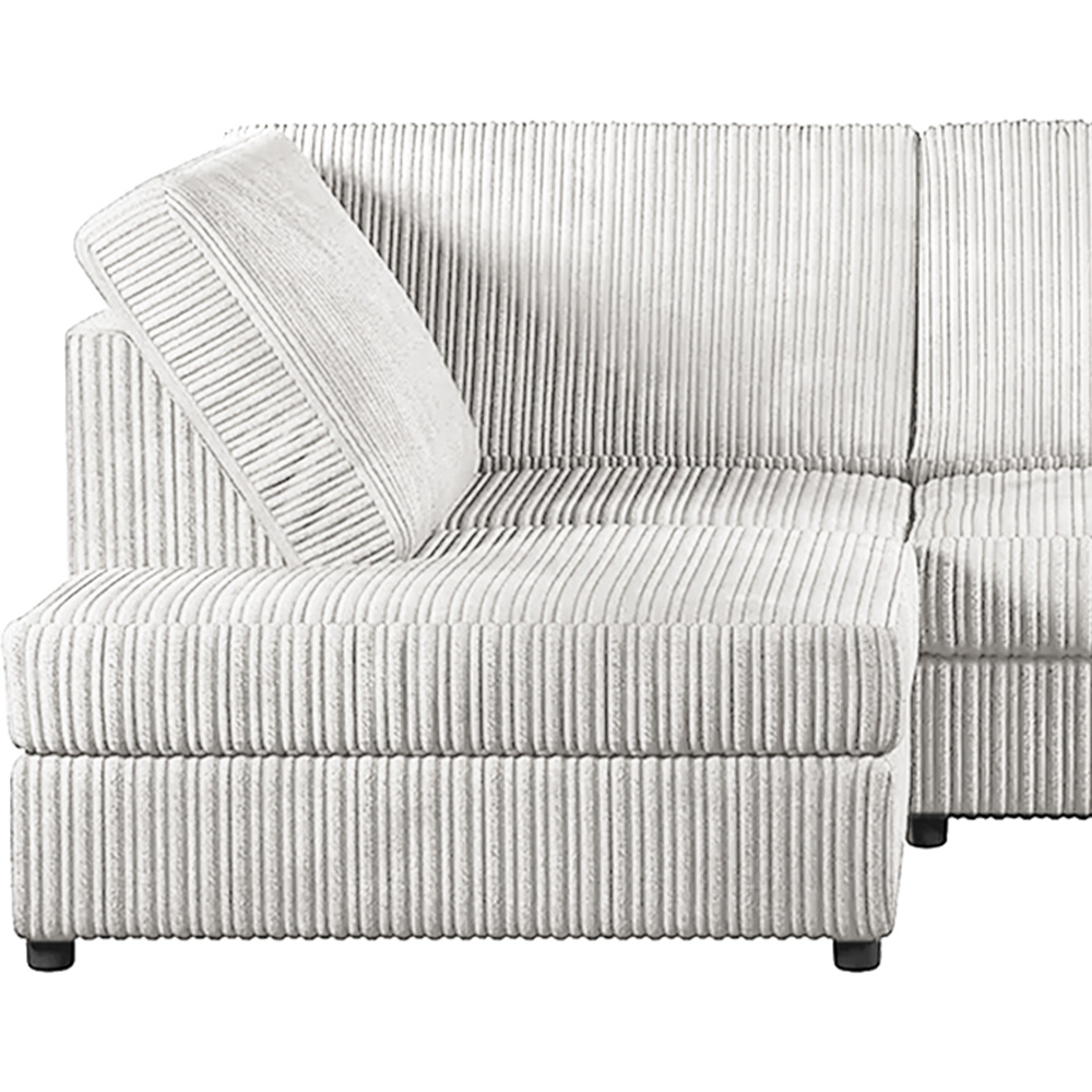 Luxor 4 Seater Silver Jumbo Cord Full Back Left Hand L Shape Corner Sofa Image 4