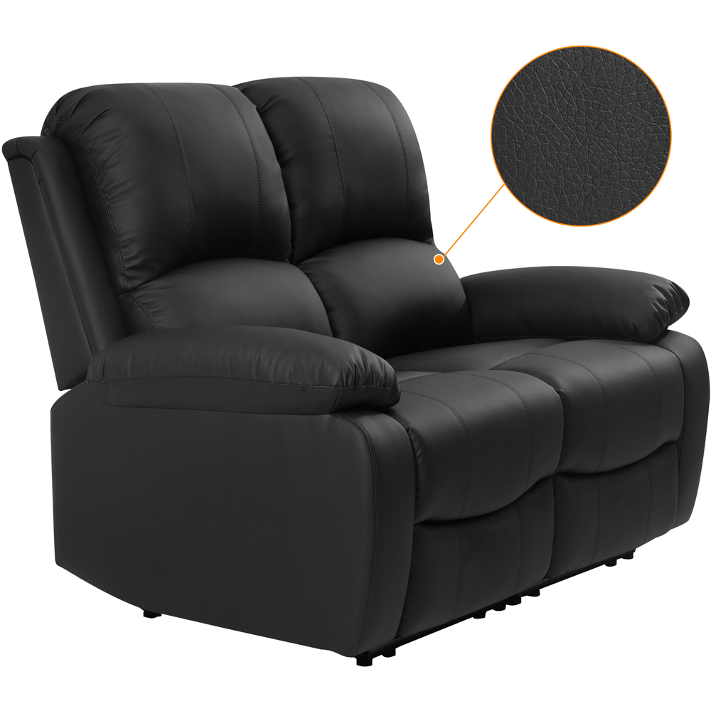 Comfy Living 5 Seater Black PU Leather Electric Recliner Sofa Set Image 3