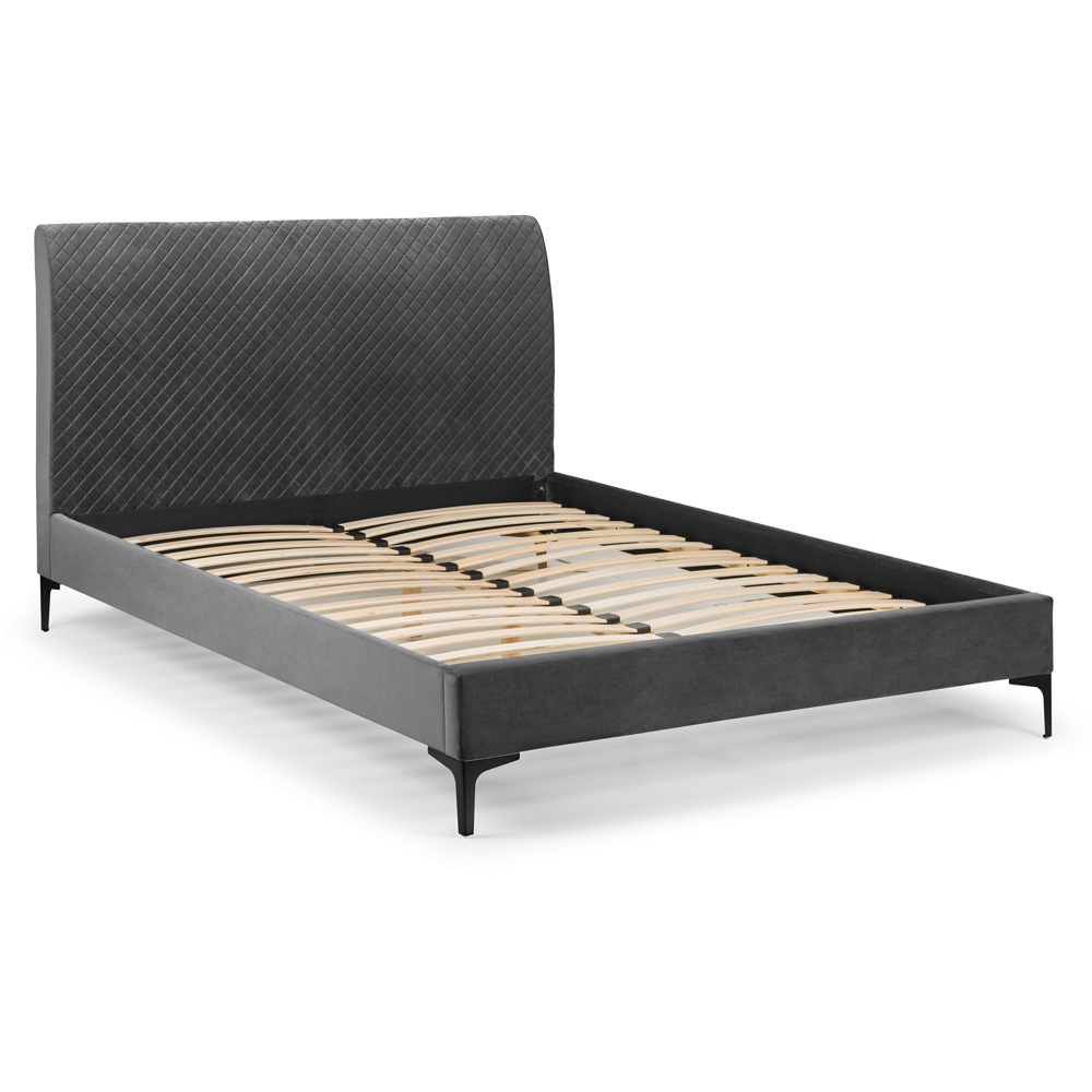 Julian Bowen Sanderson Double Grey Velvet Bed Frame Image 4