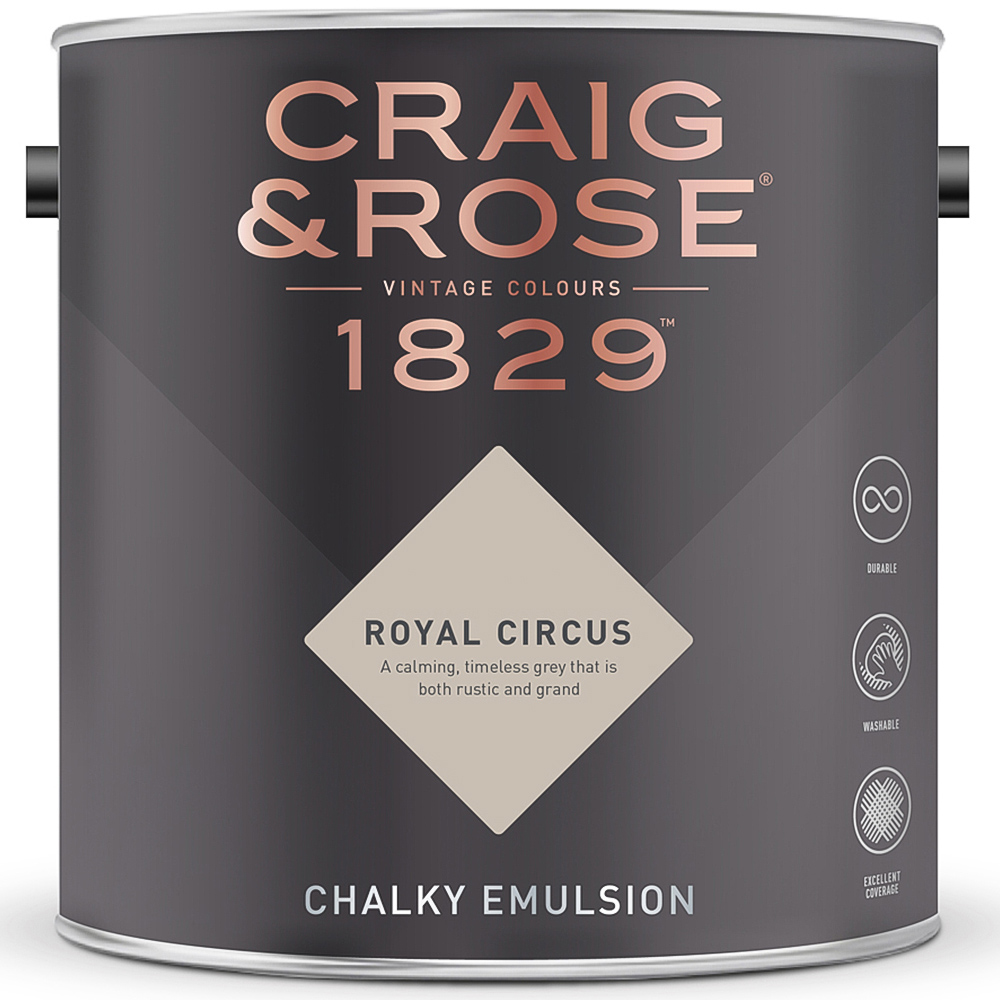 Craig & Rose 1829 Vintage Walls and Ceilings Royal Circus Chalky Matt Emulsion Paint 2.5L Image 2