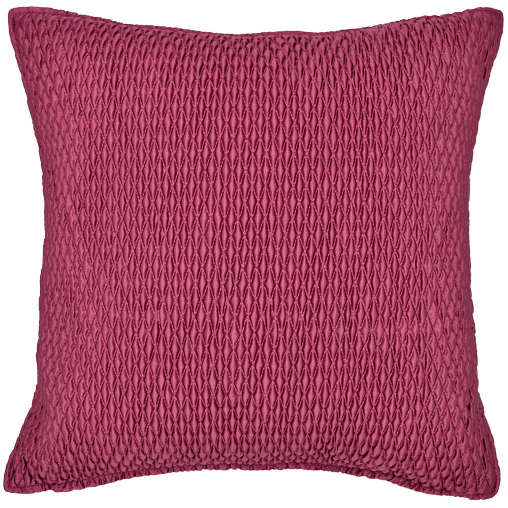 Intimates Wine Ribbed Diamond Wine Filled Cushion 43 x 43cm 2 Pack Image 1