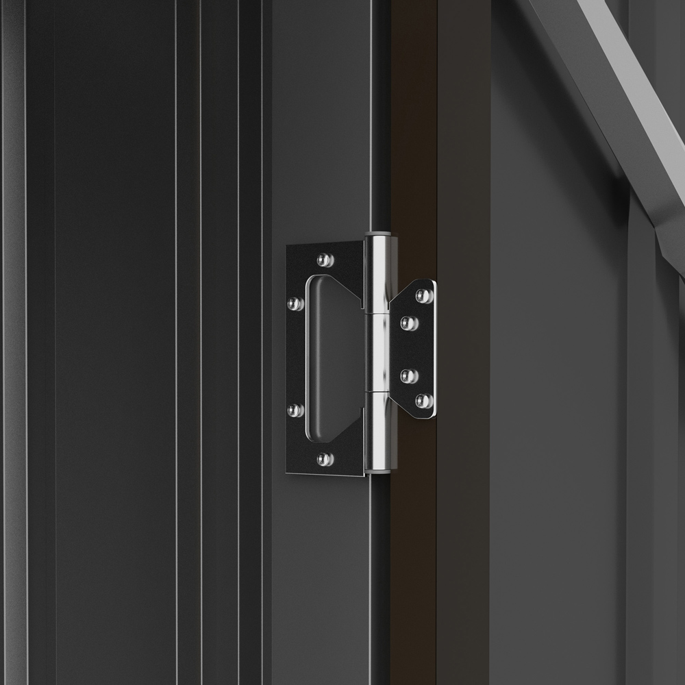 Outsunny 3.1 x 3.2ft Brown Metal Garden Storage Shed with Lockable Door Image 4