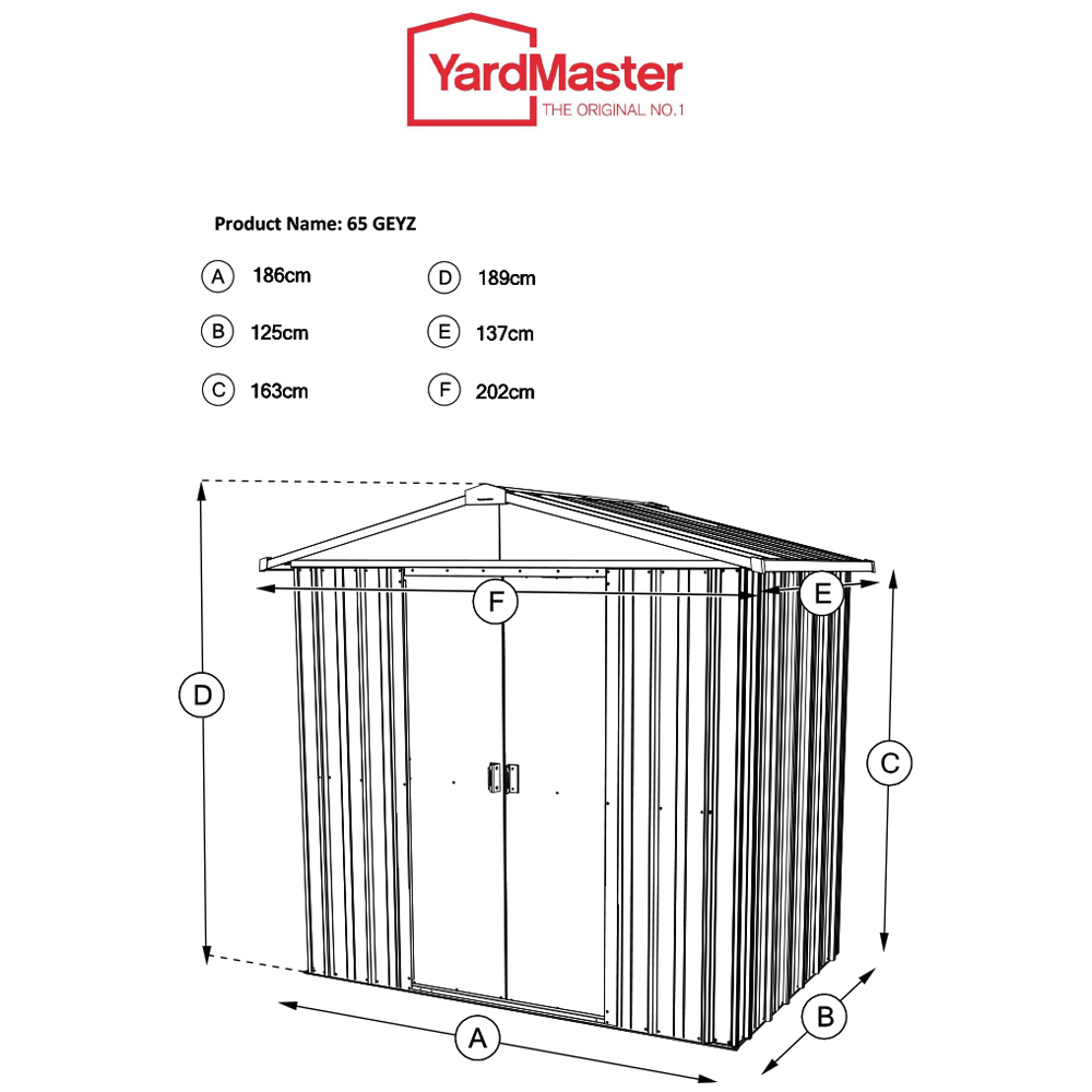 Yardmaster 6'8 x 4'6ft Emerald Green Apex Metal Storage Shed Image 7