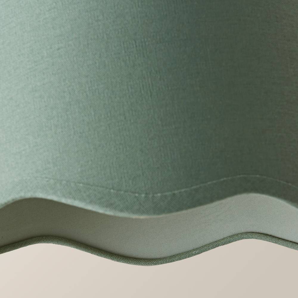 ValueLights Mabel Sage Linen Scallop Edge Small Lamp Shade Image 6