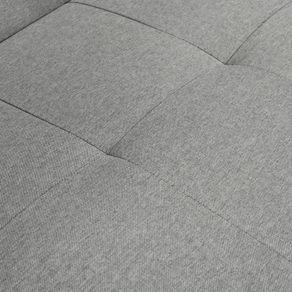 Comfy Living 3 Seater Grey Linen Sofa Bed with 2 Cushions Image 6