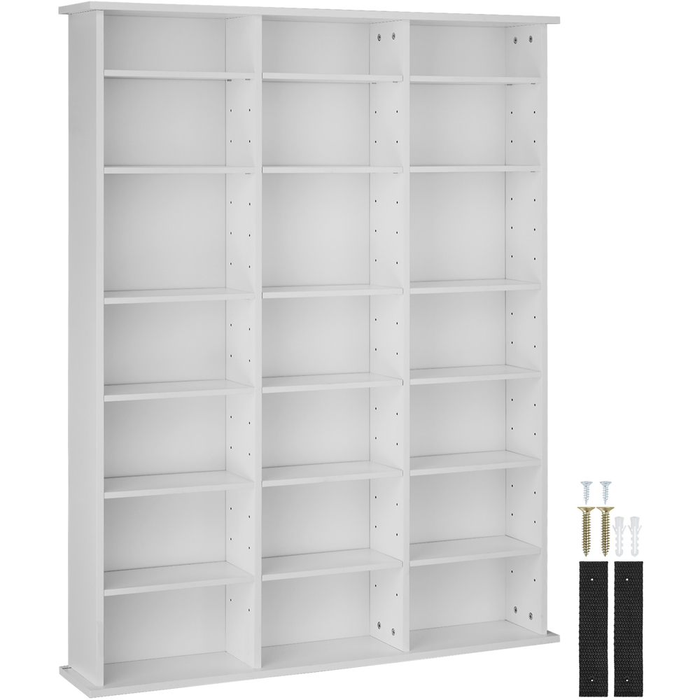 tectake Stevie 21 Compartment White Matt Storage Unit with Adjustable Shelves Image 2