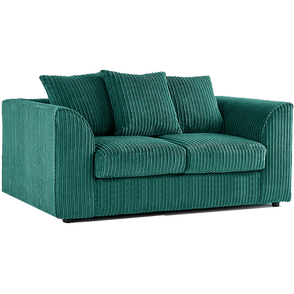 Luxor 6 Seater Teal Jumbo Cord Sofa Suite with Scatter Back Image 4