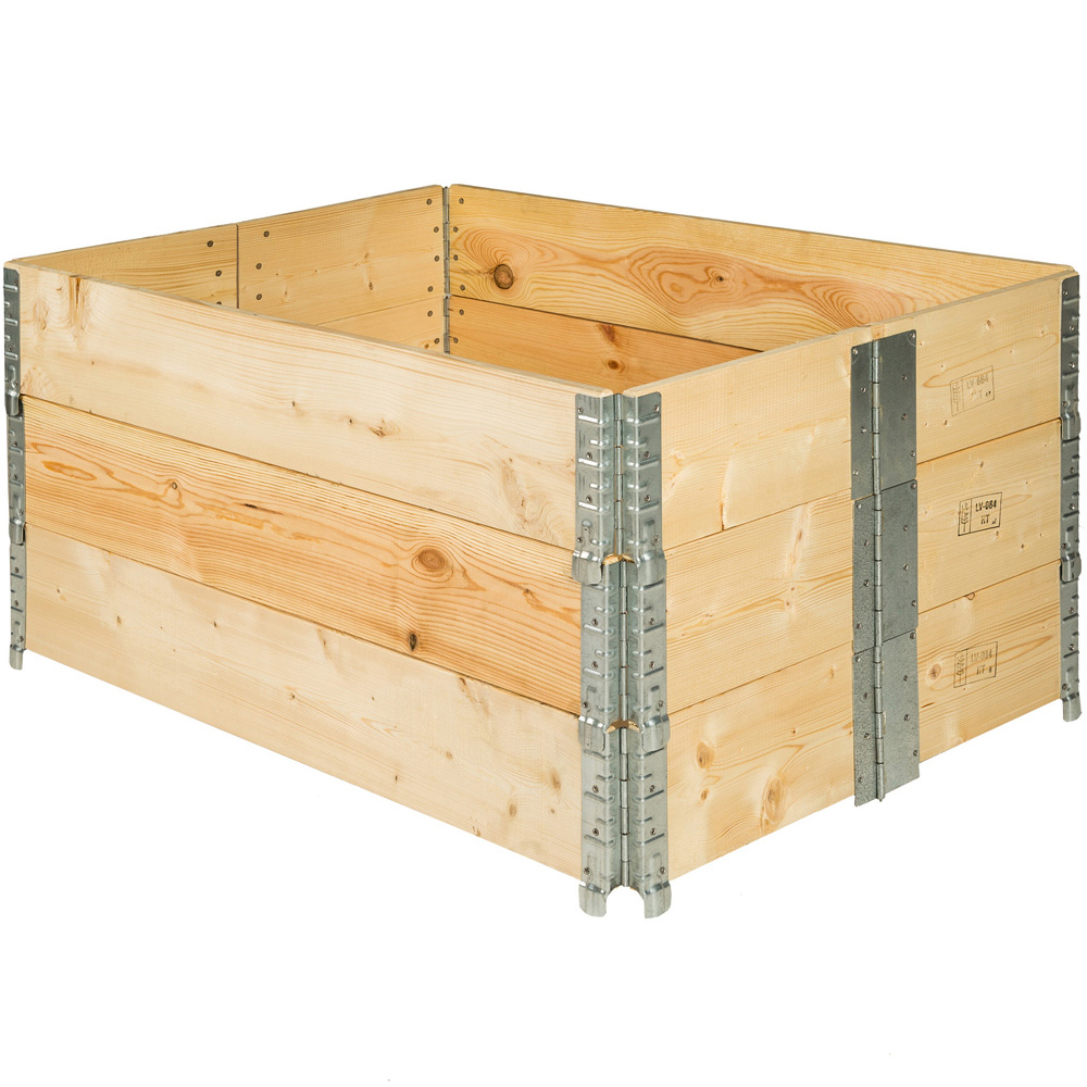 tectake Foldable and Stackable Wooden Raised Garden Bed 3 Pack Image 1