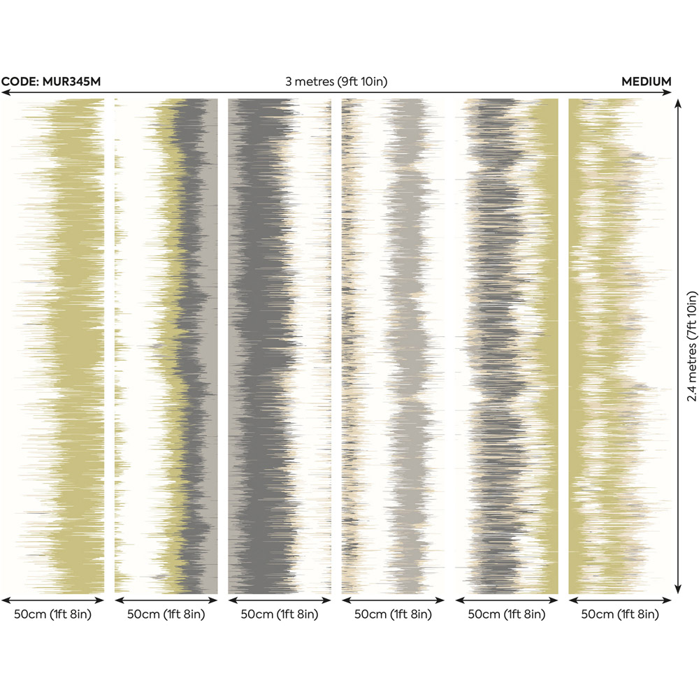 Origin Murals Linear Stripe Green Wall Mural Image 3