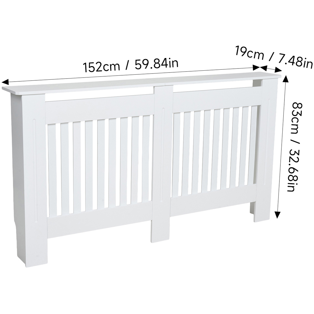 Living and Home White Slatted Radiator Cover 152 x 83cm Image 8