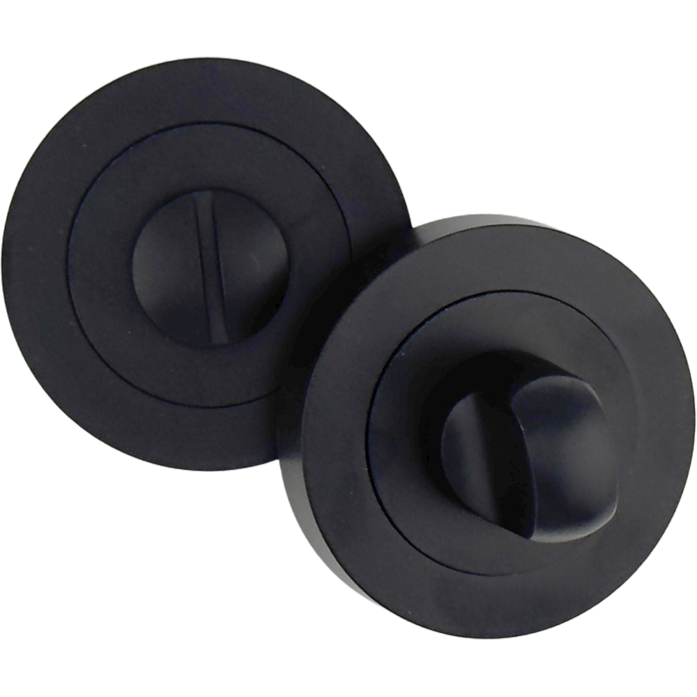 AXS Hardware Harlem Black Bathroom Door Handles on Rose 4 Pack Image 5