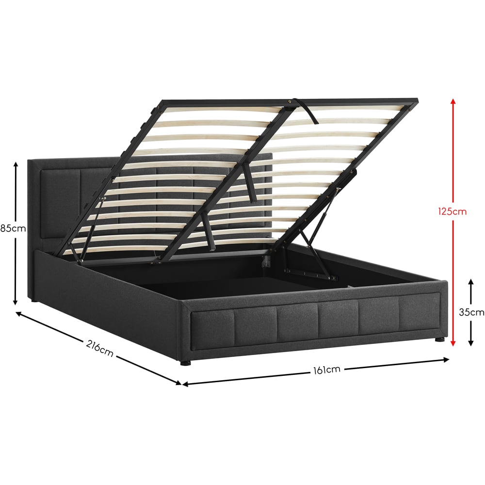 Vida Designs Vanita King Size Dark Grey Ottoman Bed Image 8