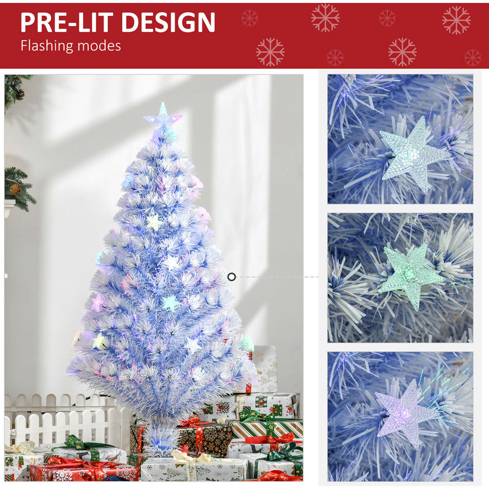 Everglow Fibre Optic LED Blue Artificial Christmas Tree 4ft Image 5