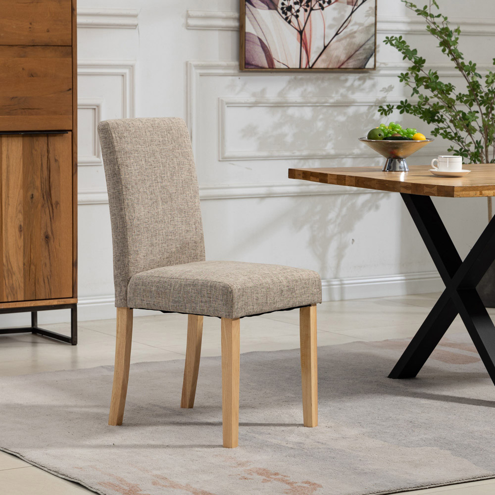 Artemis Home Maiolo Set of 2 Brown Fabric Dining Chair Image 3