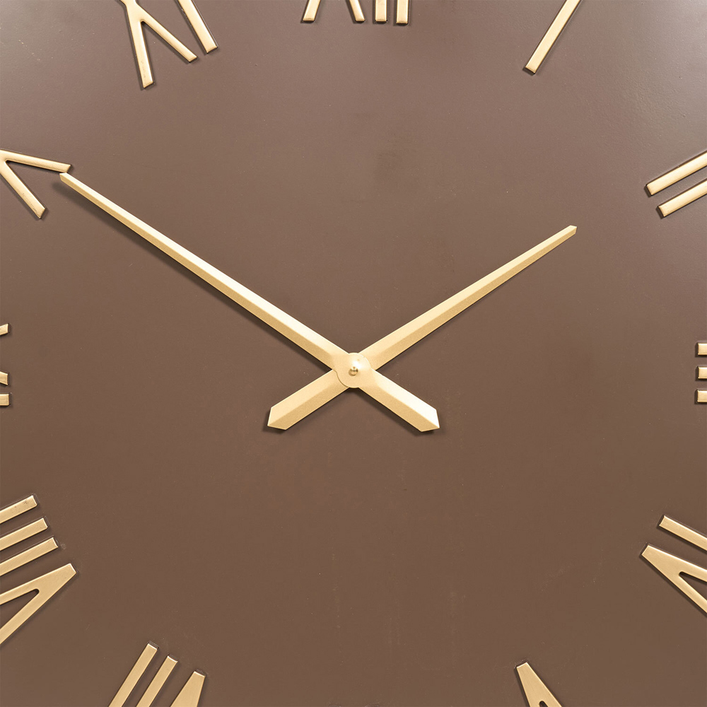 Round Numeral Wall Clock Mocha Image 2