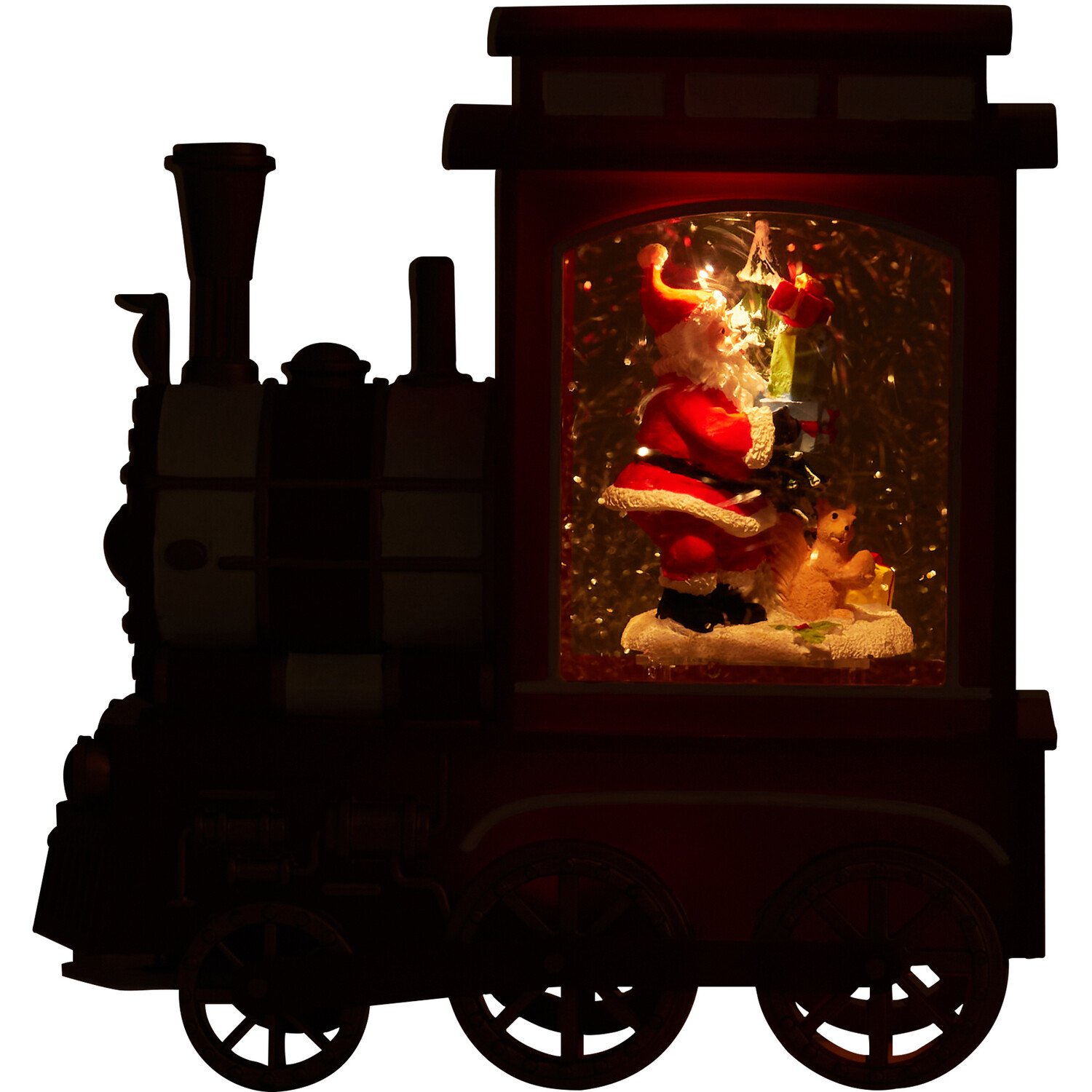 LED Glitter Spinning Santa's Train - Red Image 6