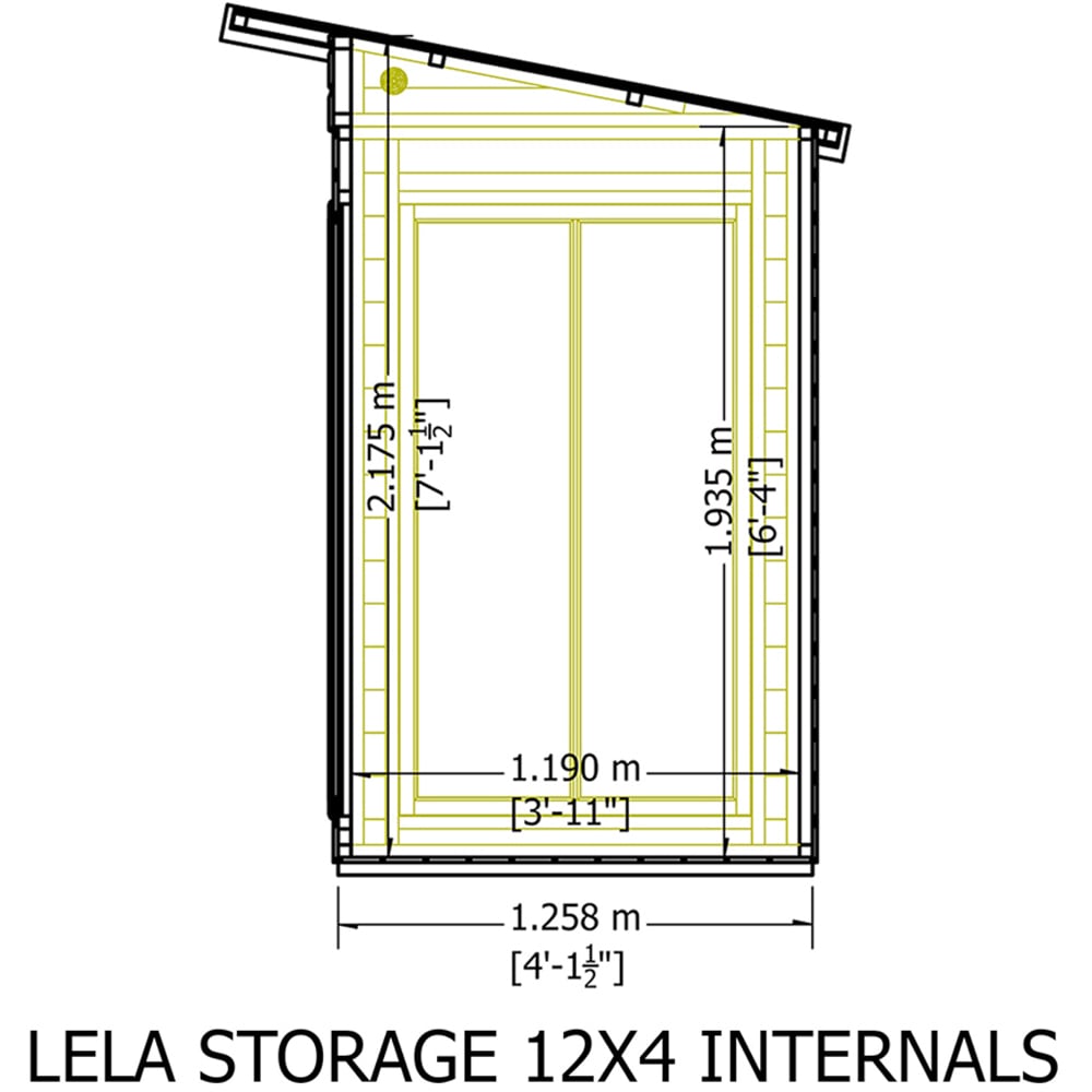Shire Lela 12 x 4ft Double Door Summerhouse with Storage Image 8