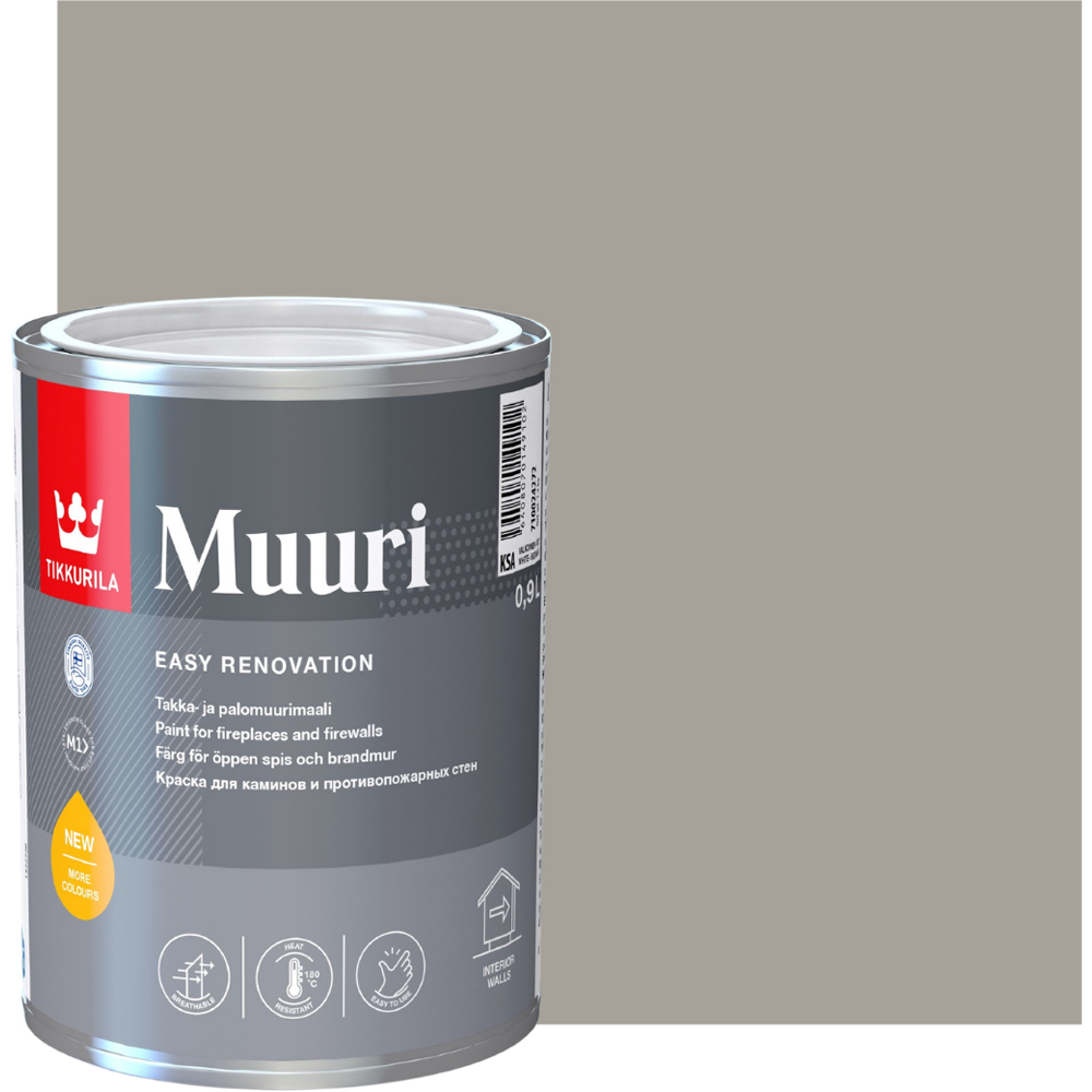 Tikkurila Muuri K487 Fireplace and Fire Surround Heat-Resistant Matt Paint 1L Image 4