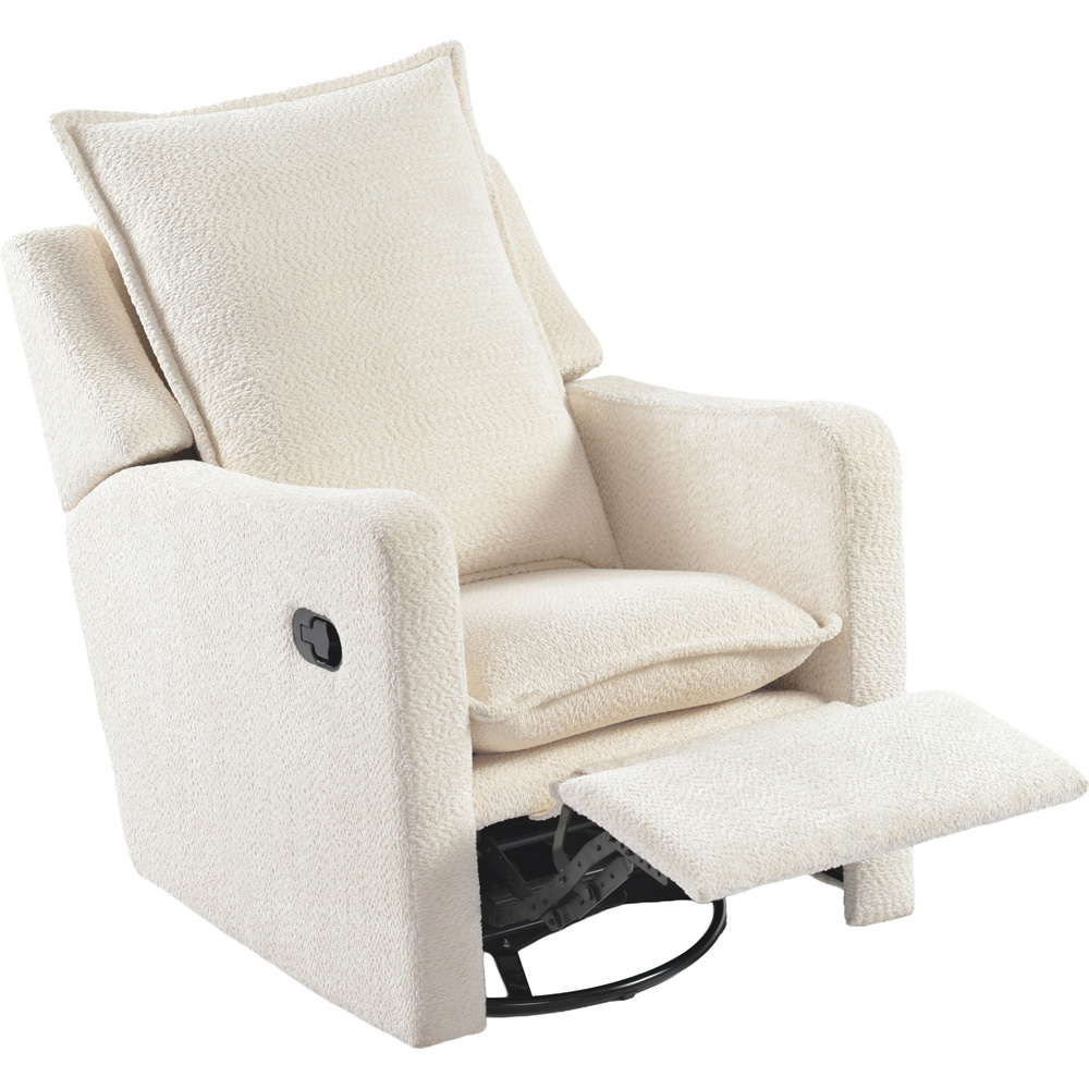 Bebe & Beyond Nestler Off White Boucle 360 Degree Reclining Nursing Chair Image 6