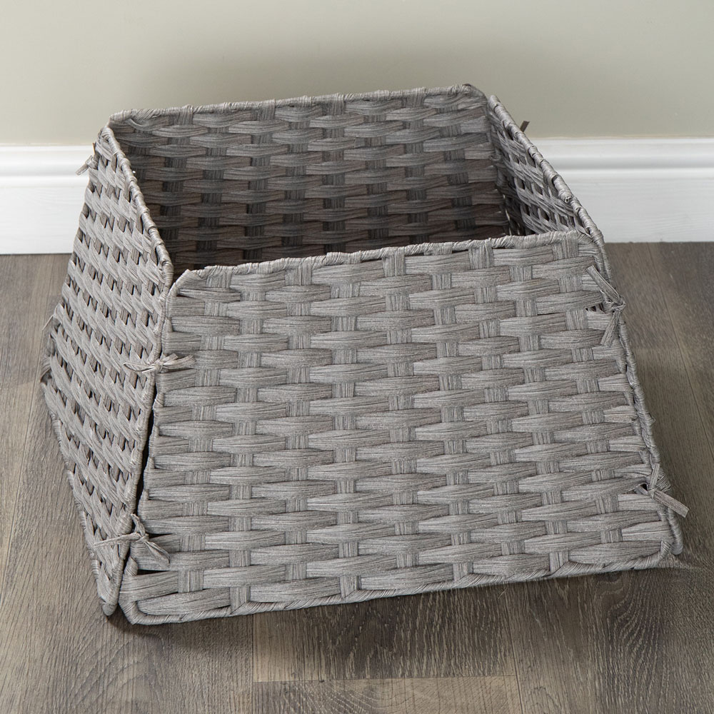 Samuel Alexander Grey Foldable Rattan Christmas Tree Skirt 47cm Image 6