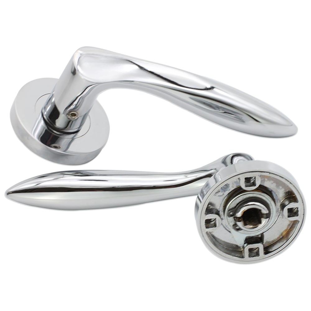 Spira Brass Pearle Polished Chrome Lever Door Handle 2 Pack Image 3