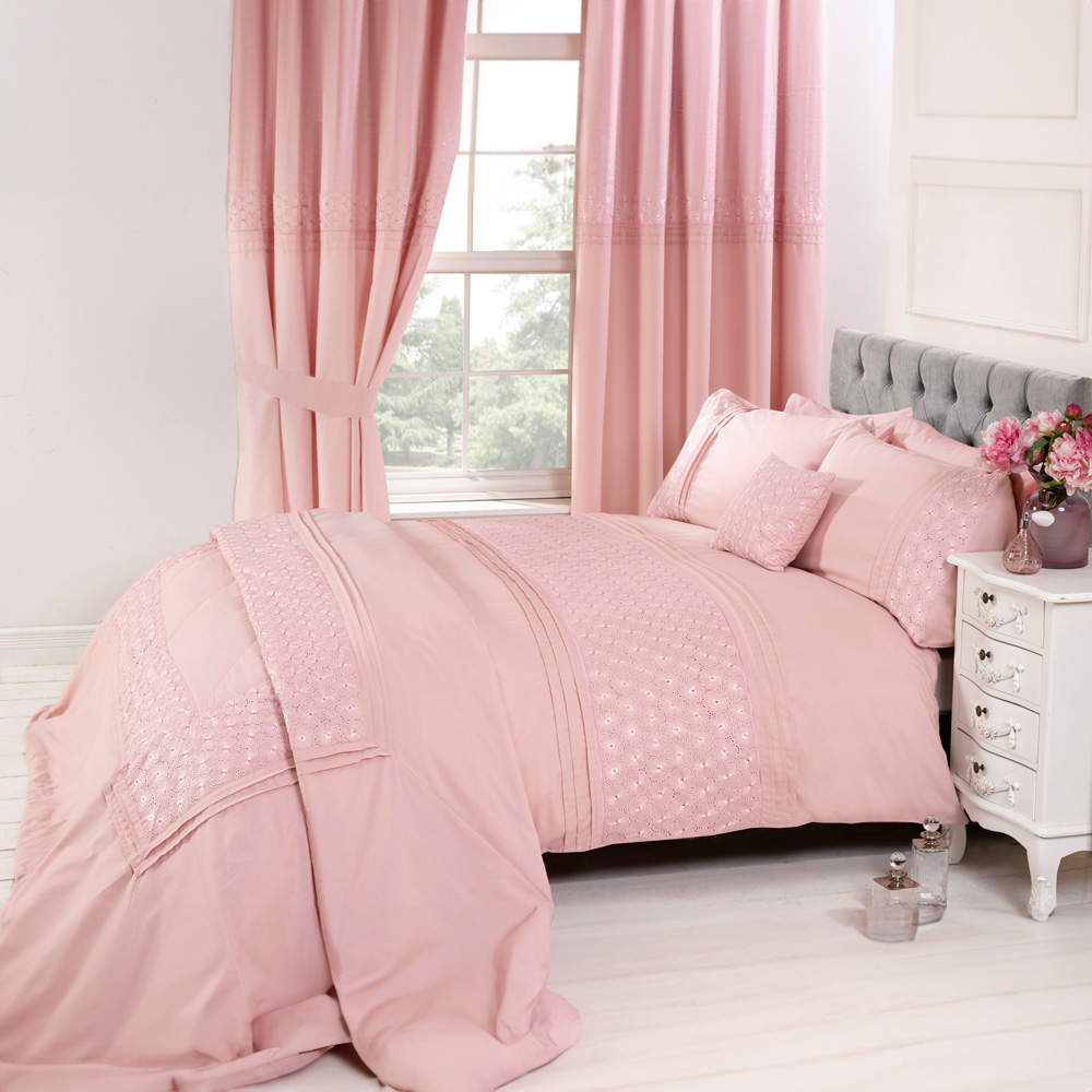 Rapport Home Everdean King Size Pink Duvet Set Image 1
