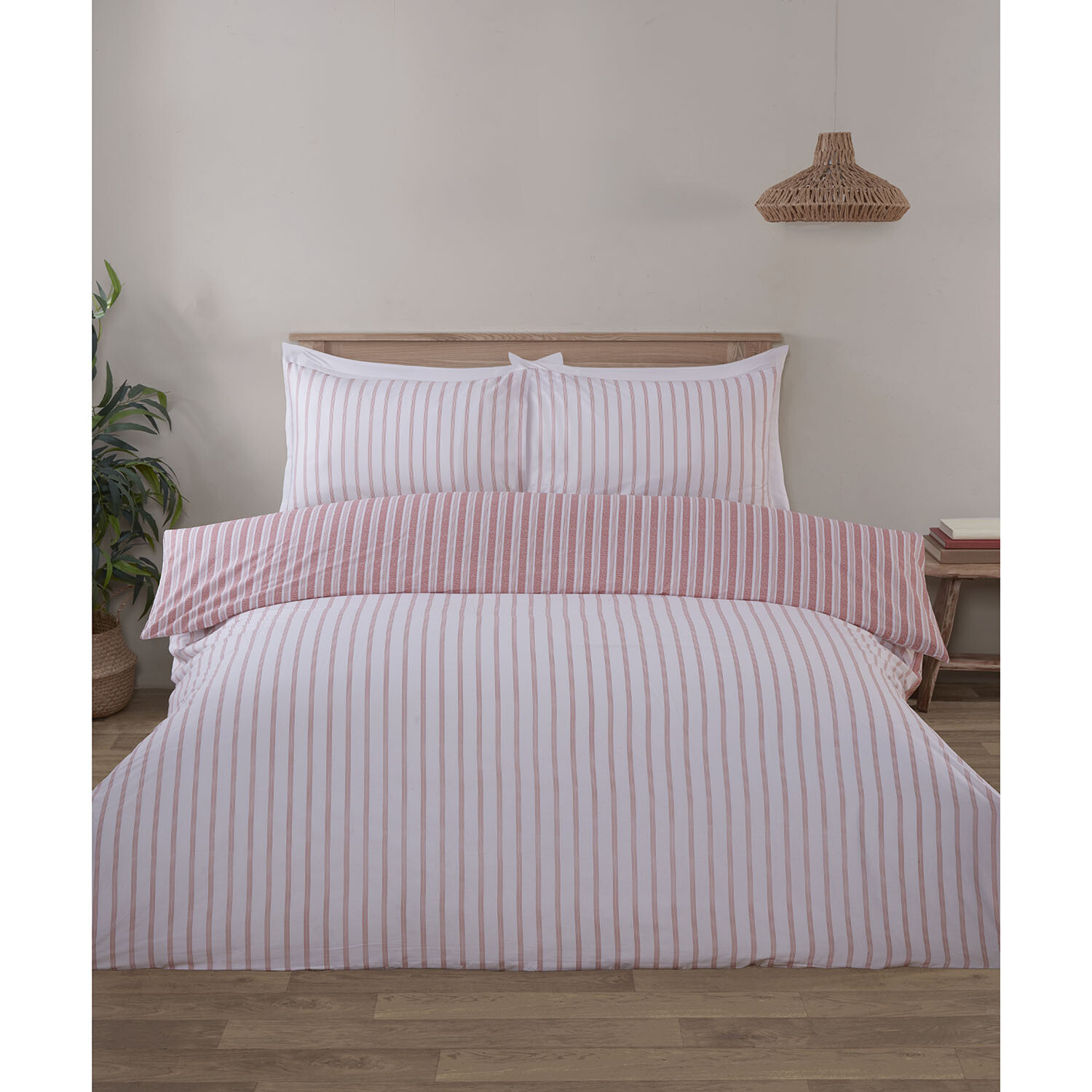 Rhodes Stripe Duvet Set - Rust / Double Image 2