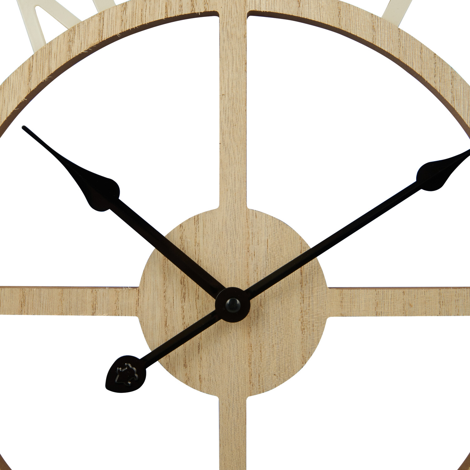 Natural Washed Wood Roman Numeral Round Wall Clock 50cm Image 3