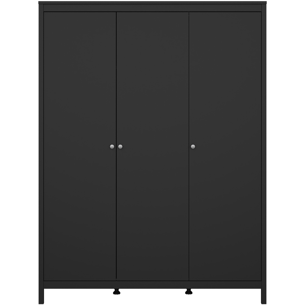Florence Madrid 3 Door Matt Black Wardrobe Image 3