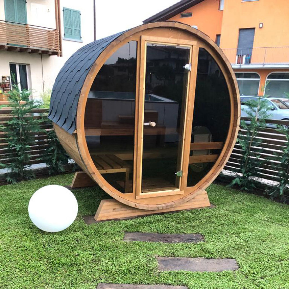Stjarna Black Thermowood Outdoor Pool Sauna 5.2 x 6.8ft Image 4
