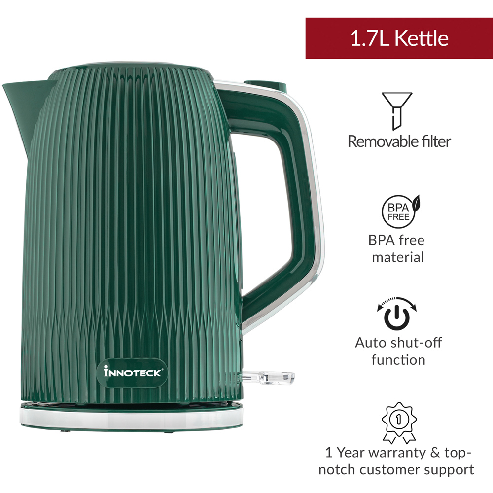 Innoteck Kitchen Pro Green 1.7L Cordless Ridged Electric Kettle 3000W Image 7