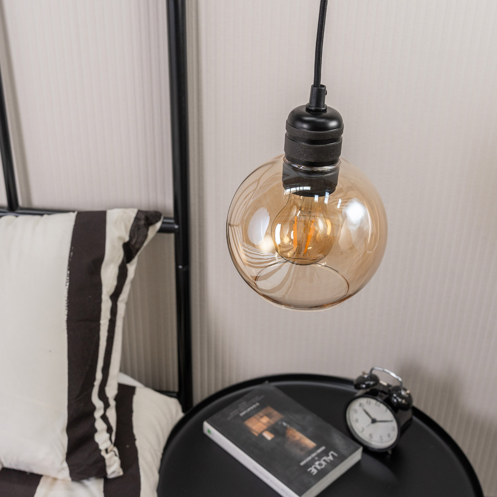 ValueLights Bellamy Amber Glass Lamp Shade Small Image 4