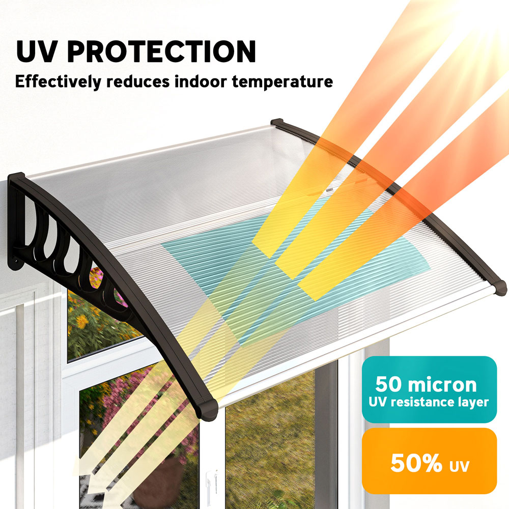 Outsunny Clear Window and Door Canopy Awning 1.03 x 0.965m Image 6