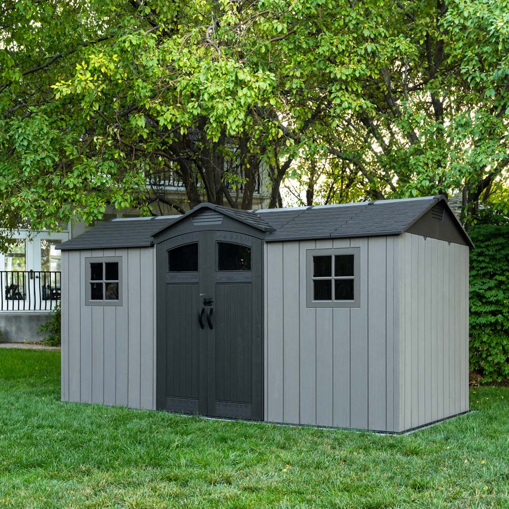 Lifetime Products 14 x 7ft Double Door Side Entry Garden Storage Shed Image 8