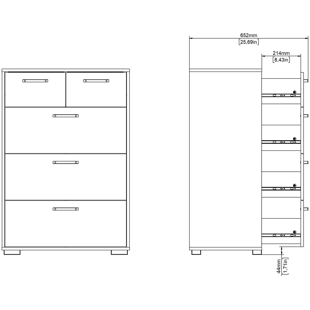 Florence Sofia 5 Drawer Jackson Hickory Chest of Drawers Image 8