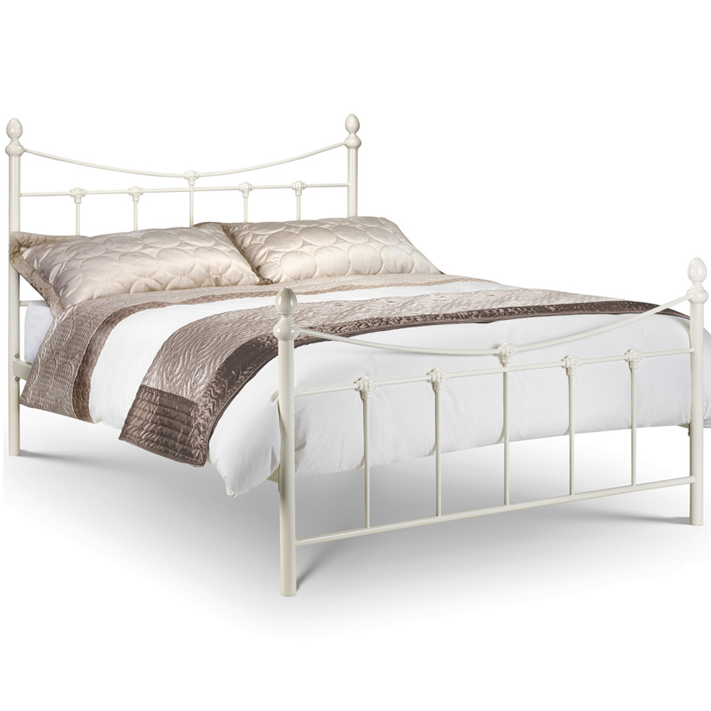 Julian Bowen Rebecca Double Stone White Bed Image 2